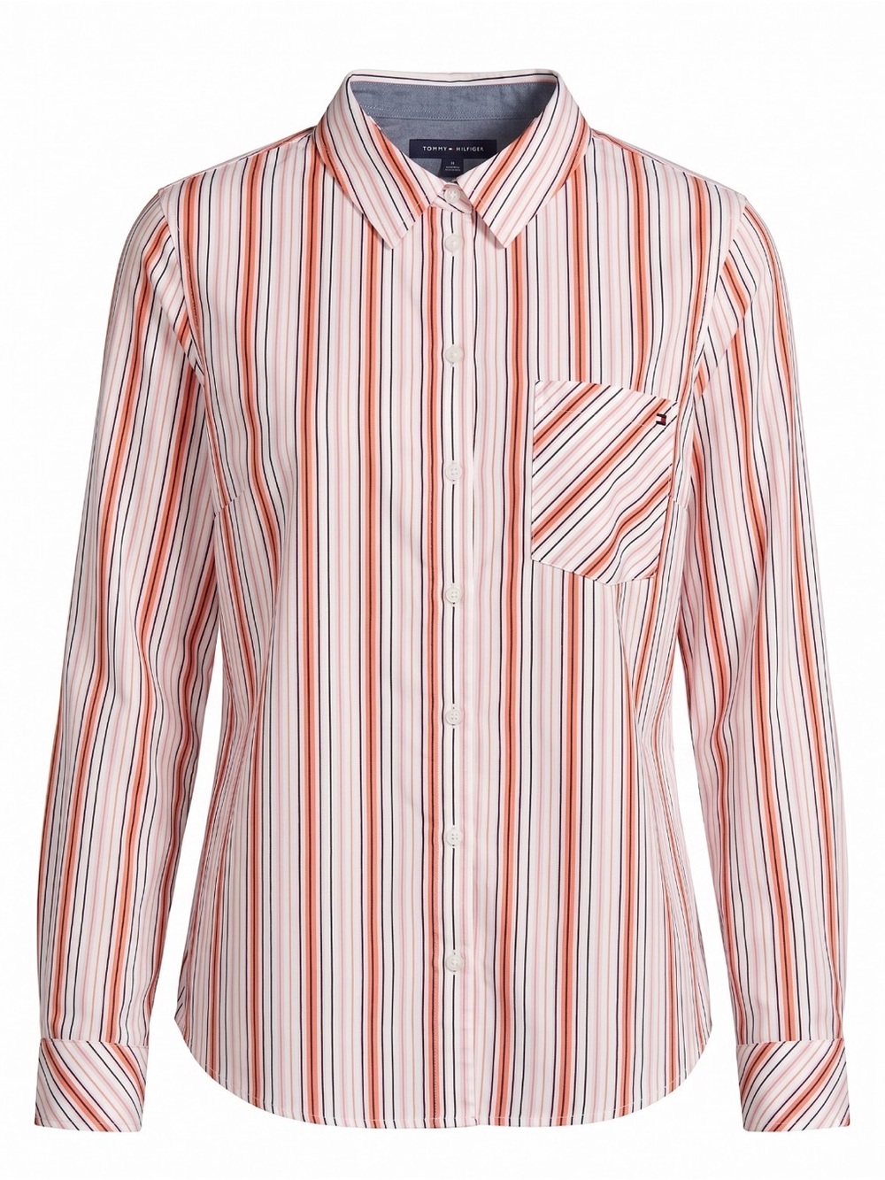 Tommy Hilfiger Striped pink & White Button-Up Shirt Sz XL